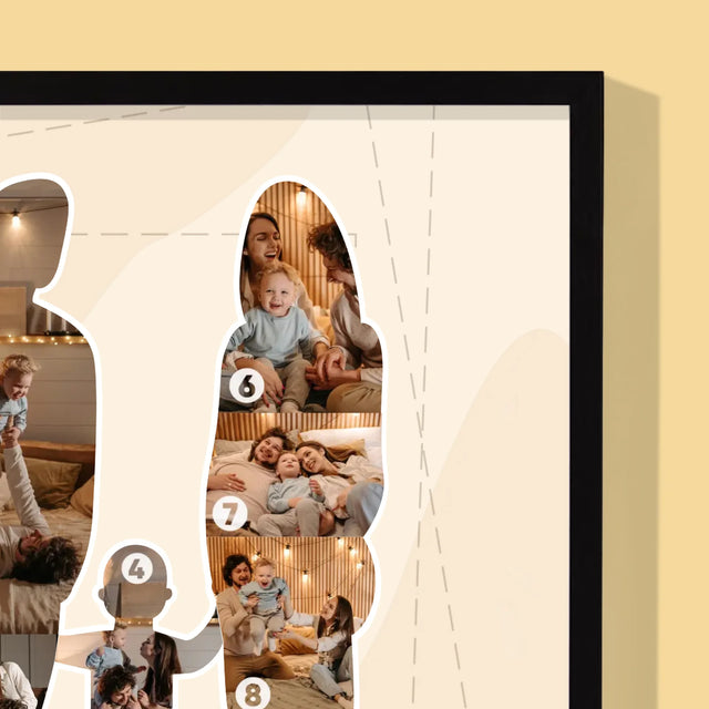 Tvar Z Fotek: Rodinná Láska - Tisk V Rámečku