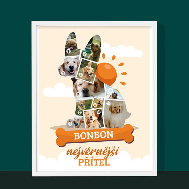 Tvar Z Fotek: Pes - Tisk V Rámečku