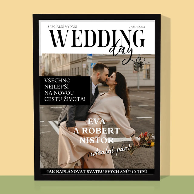 Magazine Cover: Wedding Day - Rámovaný tisk | CZ