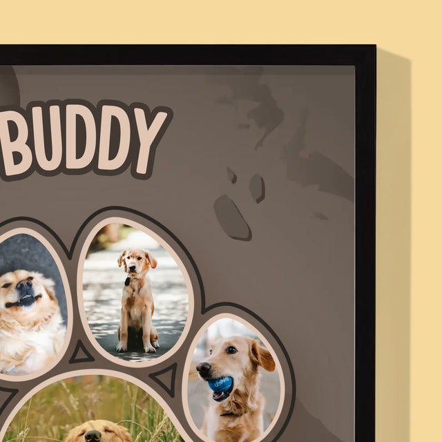 Tvar Z Fotek: Otisk Tlapky - Tisk V Rámečku