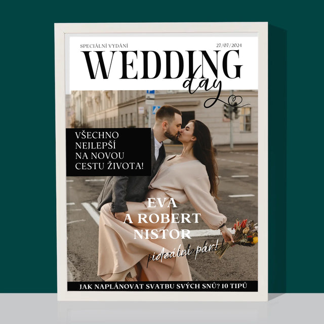 Magazine Cover: Wedding Day - Rámovaný tisk | CZ