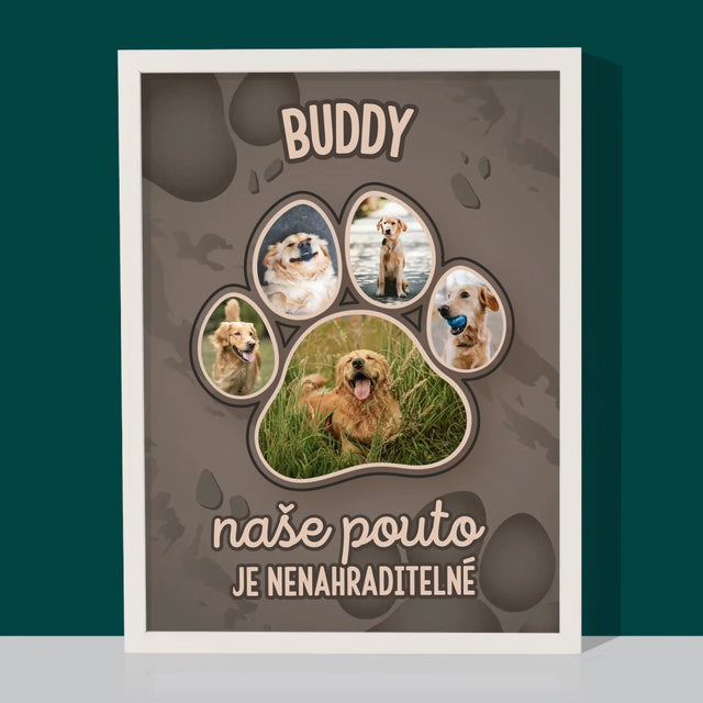 Tvar Z Fotek: Otisk Tlapky - Tisk V Rámečku