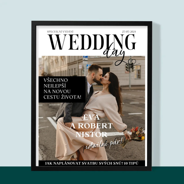 Magazine Cover: Wedding Day - Rámovaný tisk | CZ
