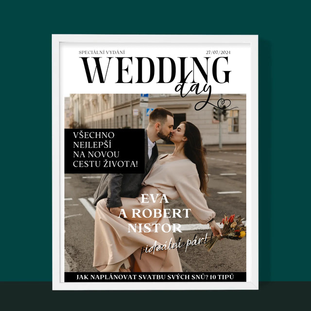 Magazine Cover: Wedding Day - Rámovaný tisk | CZ