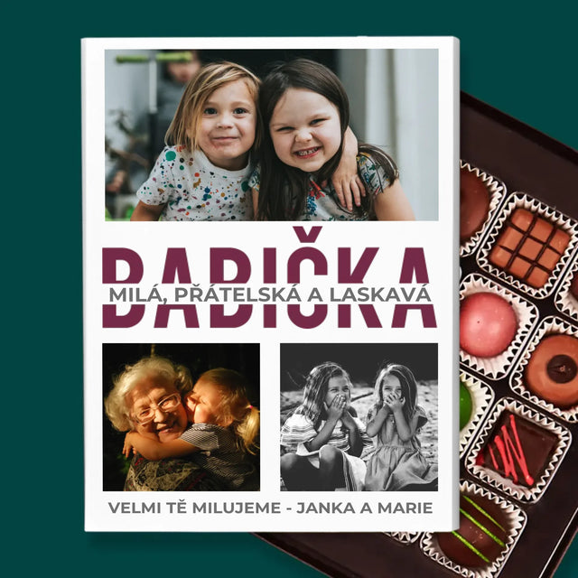 Fotokoláž: Babička - Pralinky