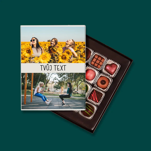 Fotokoláž: 2 Fotky A Nápis - Pralinky