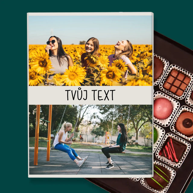Fotokoláž: 2 Fotky A Nápis - Pralinky