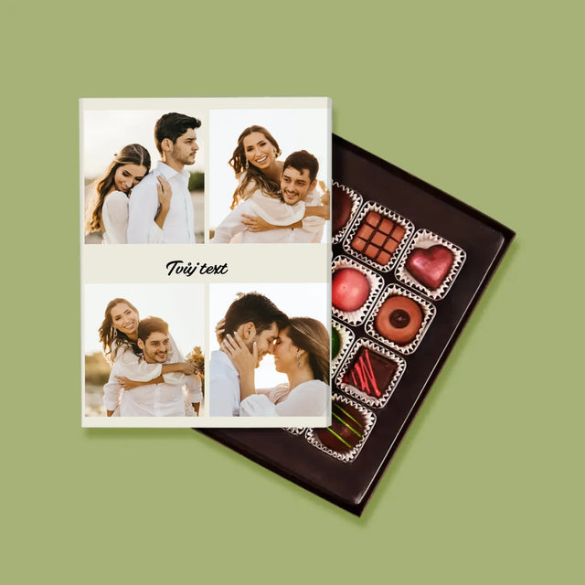Fotokoláž: 4 Fotky A Nápis - Pralinky