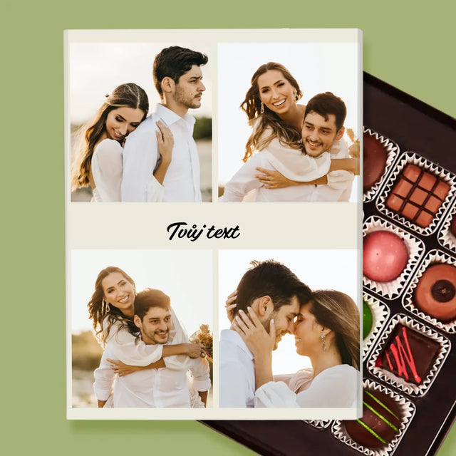 Fotokoláž: 4 Fotky A Nápis - Pralinky