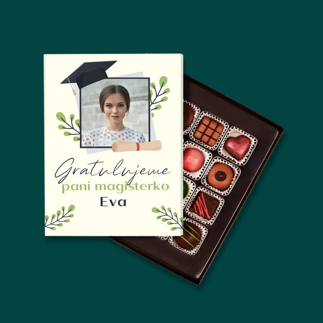 Fotka A Textem: Gratulujeme Paní Magisterko - Pralinky
