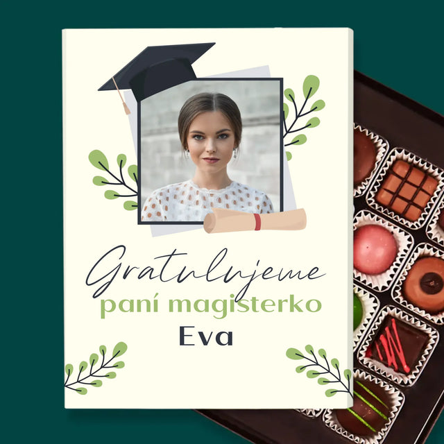 Fotka A Textem: Gratulujeme Paní Magisterko - Pralinky