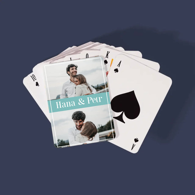 Fotokoláž: Pár Jména - Hrací Karty