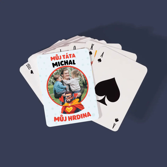 Fotka A Textem: Táta - Můj Hrdina - Hrací Karty