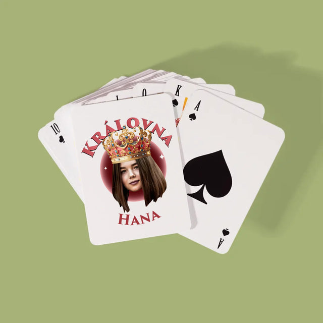 Fotka A Textem: Královna - Hrací Karty