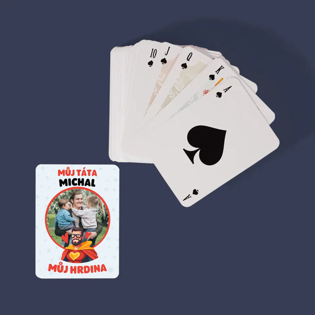 Fotka A Textem: Táta - Můj Hrdina - Hrací Karty