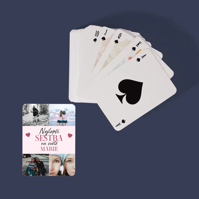 Fotokoláž: Nejlepší Sestra - Hrací Karty