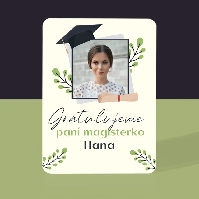 Fotka A Textem: Gratulujeme Paní Magisterko - Hrací Karty