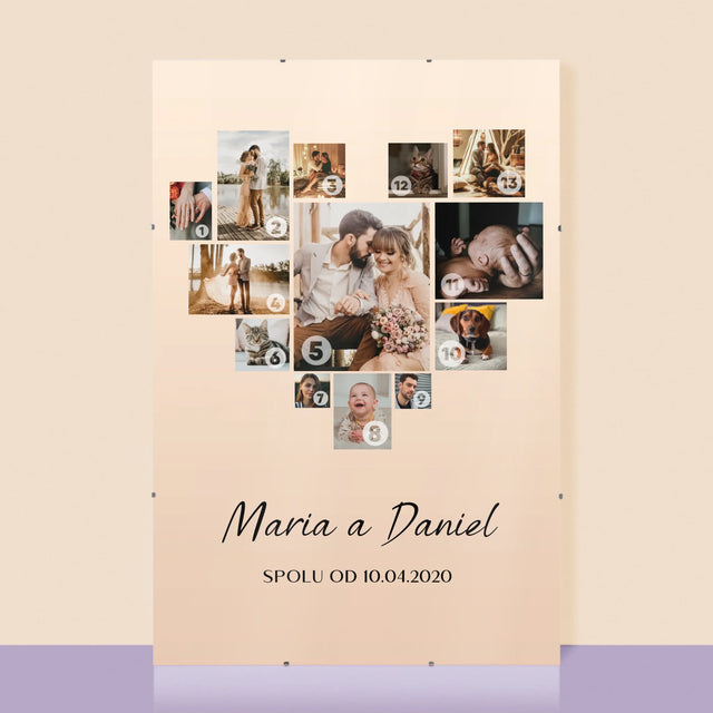 Fotokoláž: Srdce Koláž - Plakát