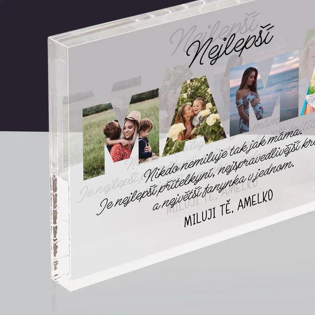 Slovo Z Fotek: Nejúžasnější Máma Na Světě - Akrylový Blok