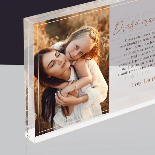 Fotka A Textem: Drahá Maminko - Akrylový Blok