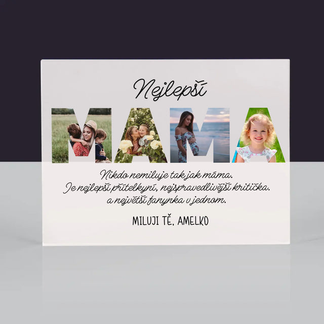 Slovo Z Fotek: Nejúžasnější Máma Na Světě - Akrylový Blok
