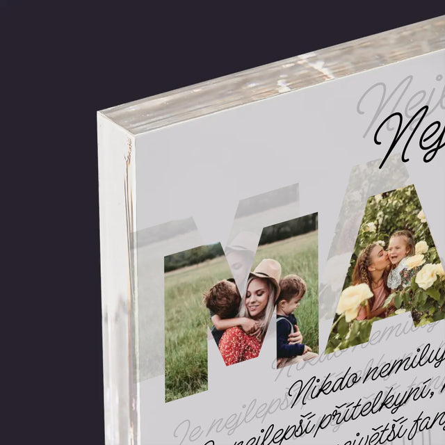 Slovo Z Fotek: Nejúžasnější Máma Na Světě - Akrylový Blok