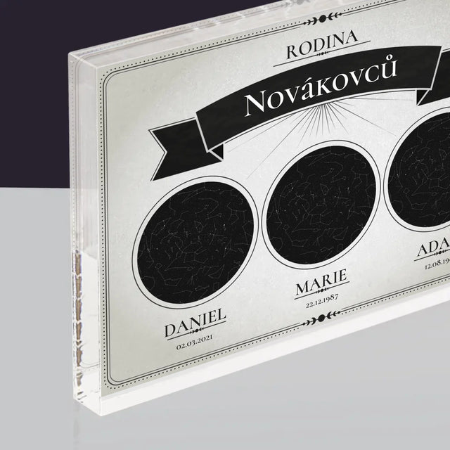 Hvězdná Mapa: Hvězdná Mapa: Rodina - Akrylový Blok
