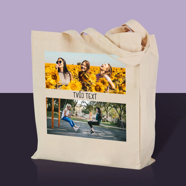 Fotokoláž: 2 Fotky A Nápis - Plátěná Taška