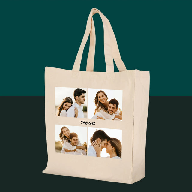 Fotokoláž: 4 Fotky A Nápis - Plátěná Taška