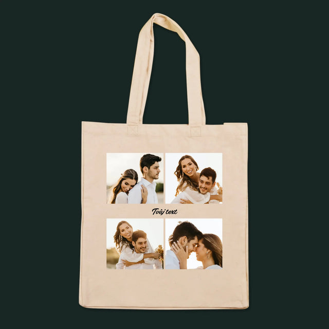 Fotokoláž: 4 Fotky A Nápis - Plátěná Taška