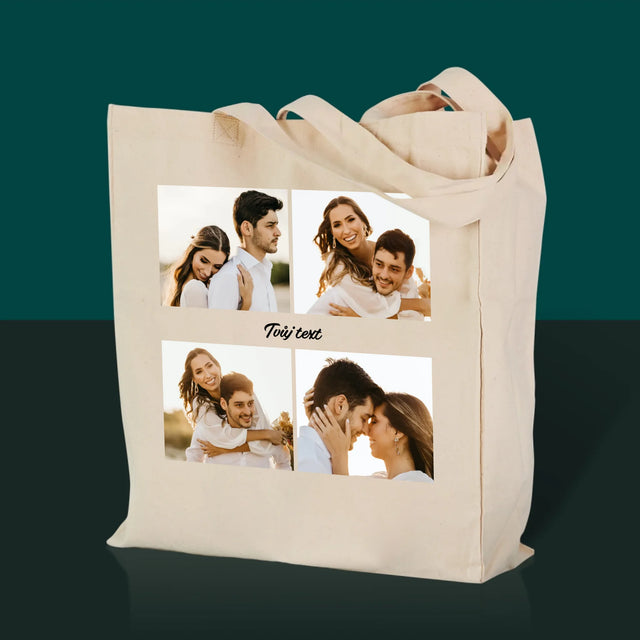 Fotokoláž: 4 Fotky A Nápis - Plátěná Taška