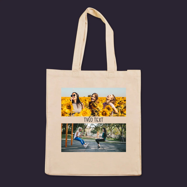 Fotokoláž: 2 Fotky A Nápis - Plátěná Taška