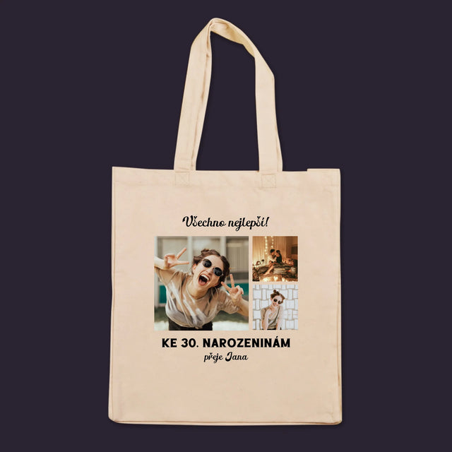 Fotokoláž: Narozeniny - Plátěná Taška