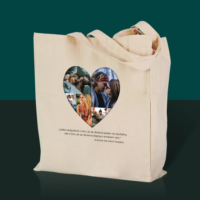 Fotokoláž: Fotografie V Srdci - Plátěná Taška