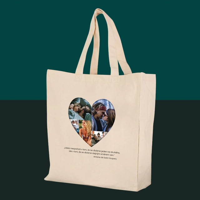 Fotokoláž: Fotografie V Srdci - Plátěná Taška