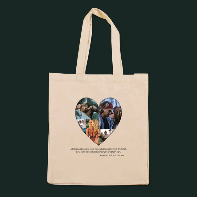 Fotokoláž: Fotografie V Srdci - Plátěná Taška