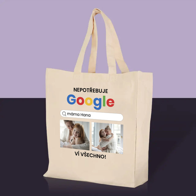 Fotokoláž: Nepotřebuji Google - Plátěná Taška
