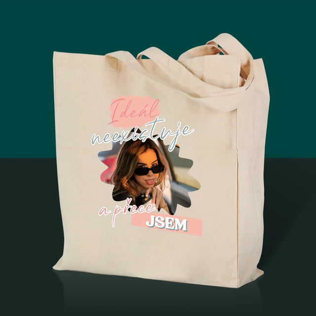 Fotka A Textem: Ideál Neexistuje - Plátěná Taška