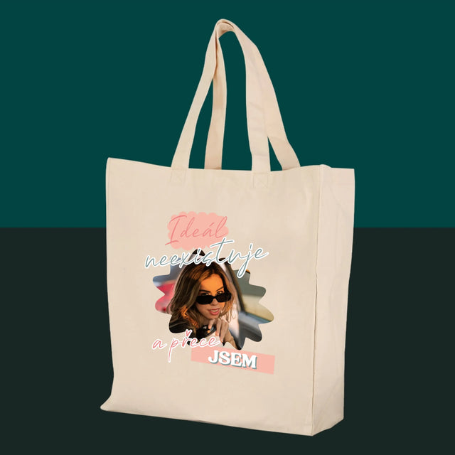 Fotka A Textem: Ideál Neexistuje - Plátěná Taška