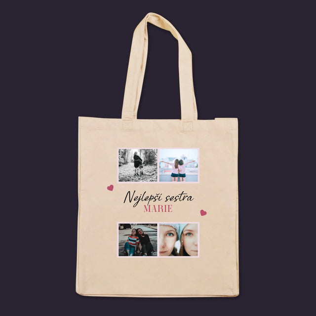 Fotokoláž: Nejlepší Sestra - Plátěná Taška