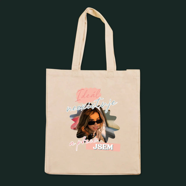 Fotka A Textem: Ideál Neexistuje - Plátěná Taška