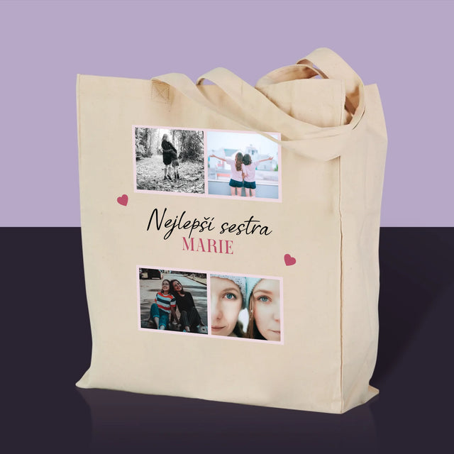 Fotokoláž: Nejlepší Sestra - Plátěná Taška