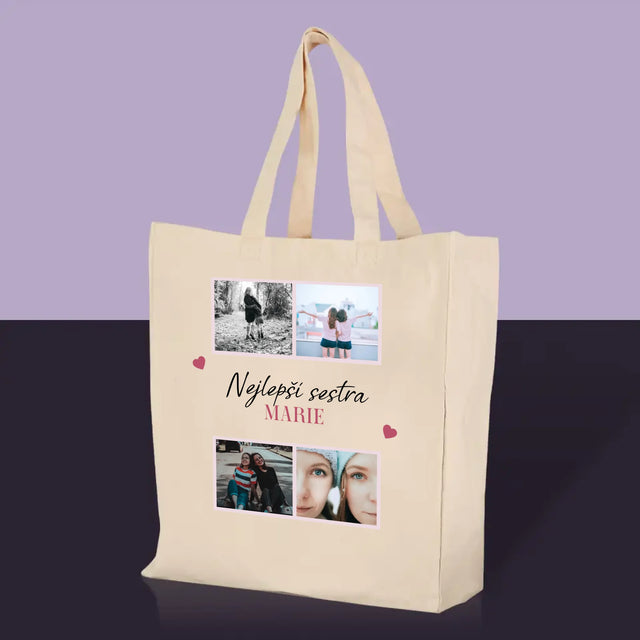 Fotokoláž: Nejlepší Sestra - Plátěná Taška