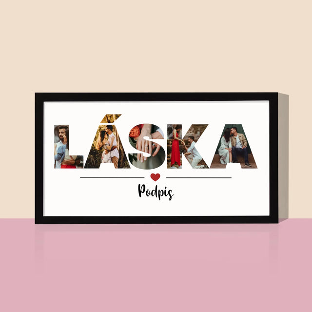 Slovo Z Fotek: Láska Z Tvých Fotek - Tisk V Rámečku