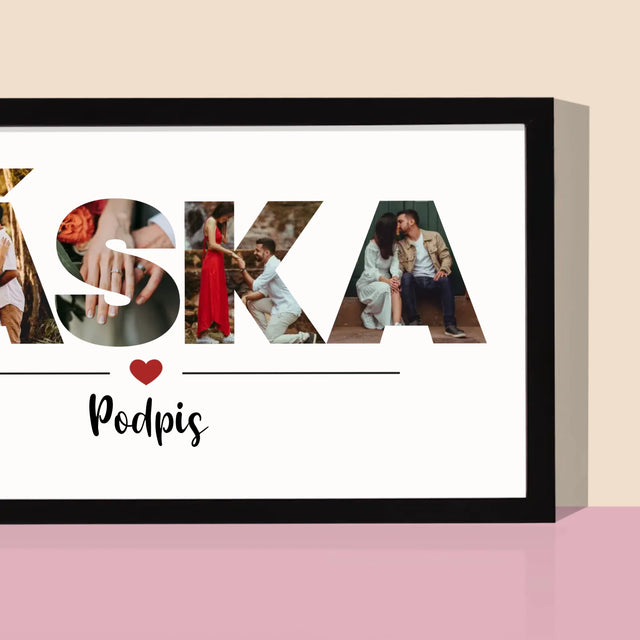Slovo Z Fotek: Láska Z Tvých Fotek - Tisk V Rámečku