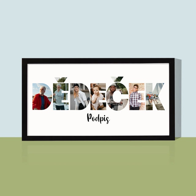 Slovo Z Fotek: Dědeček Z Tvých Fotek - Tisk V Rámečku