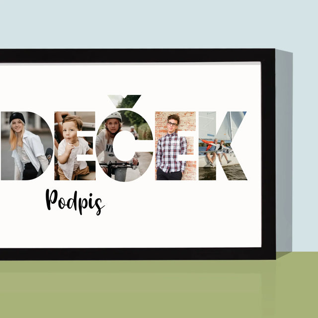 Slovo Z Fotek: Dědeček Z Tvých Fotek - Tisk V Rámečku