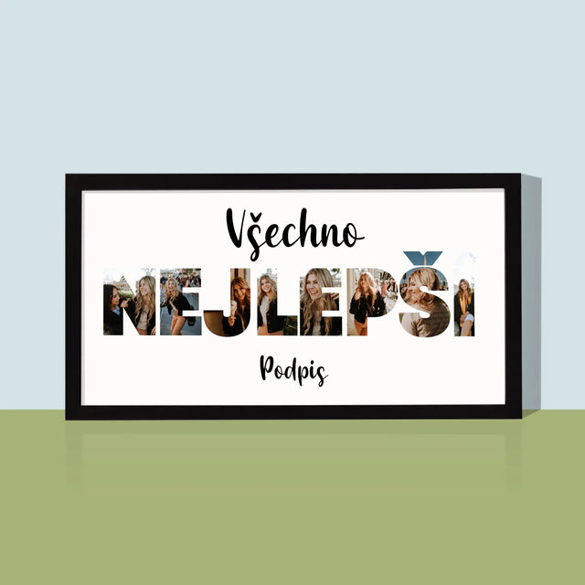 Slovo Z Fotek: Všechno Nejlepší - Tisk V Rámečku
