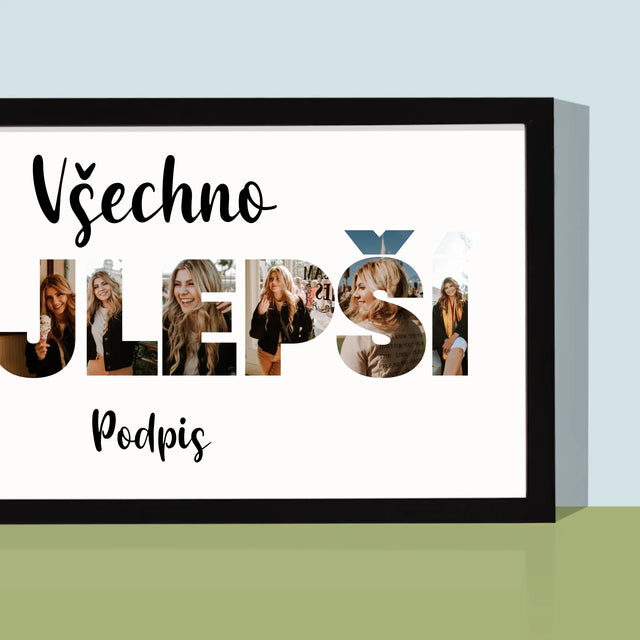 Slovo Z Fotek: Všechno Nejlepší - Tisk V Rámečku