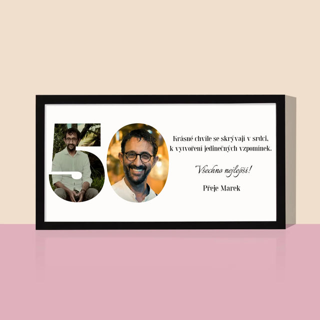 Slovo Z Fotek: 50. Narozeniny - Tisk V Rámečku